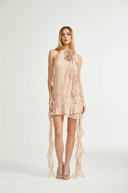 Eloisee Floral Asymmetrical Mini Dress