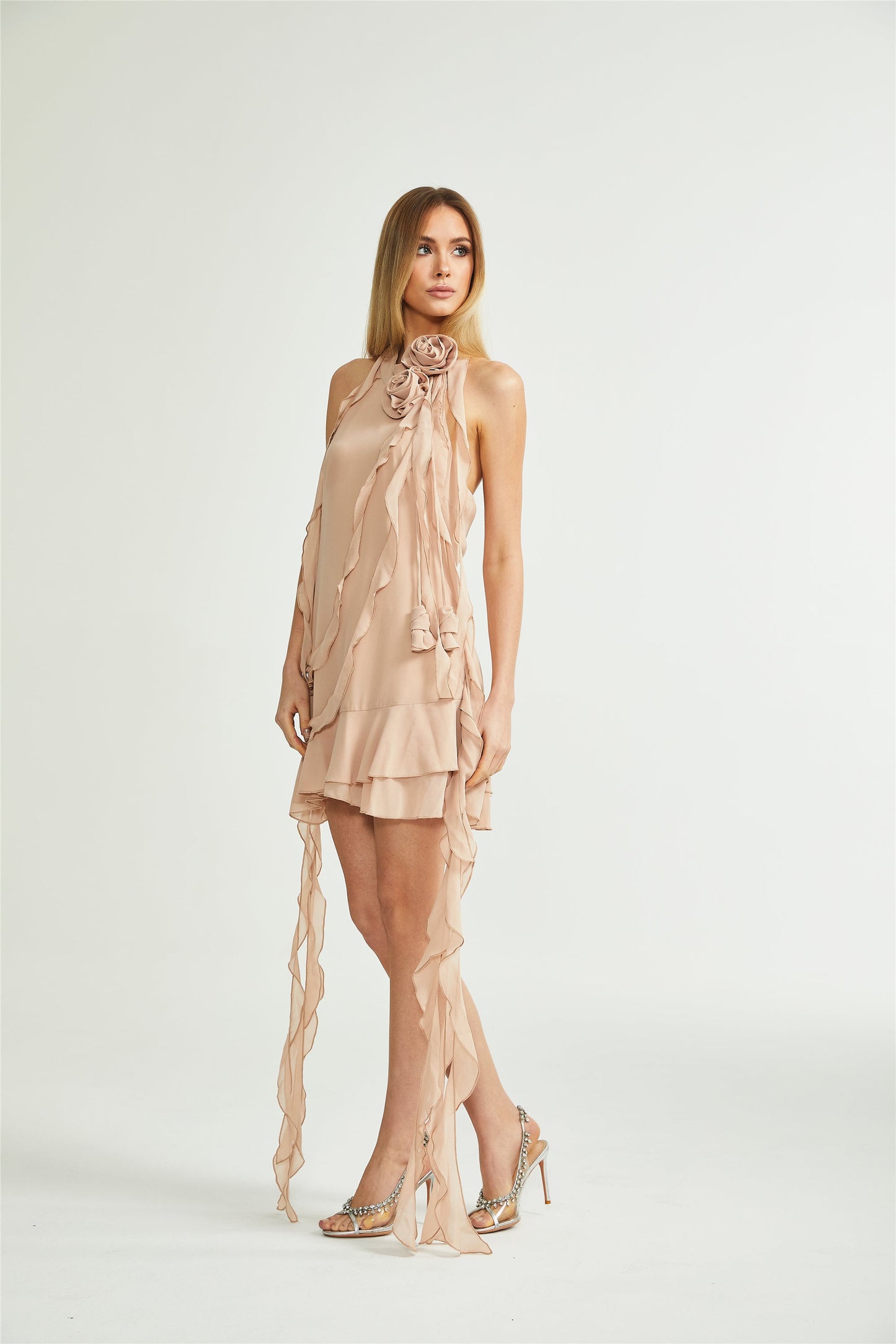 Eloisee Floral Asymmetrical Mini Dress