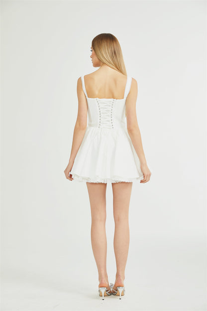 Camille white corset mini dress