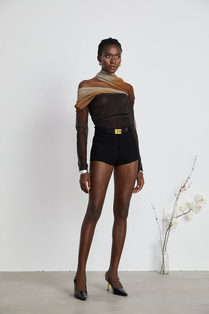 Capucine ruched gradient-effect bodysuit