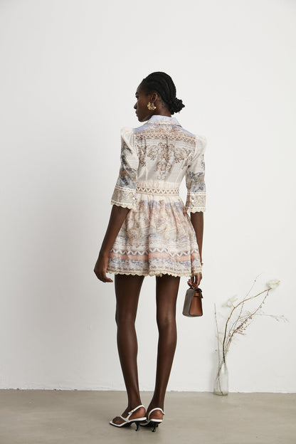 Joséphine Classic Belted V-Neck Mini Dress