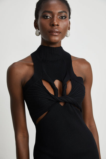 Émilie twist-detail cut-out mini dress