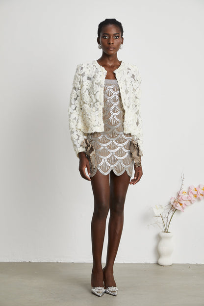 Marianne floral-appliqué embellished jacket