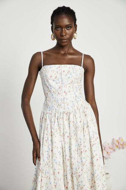 Raphaëlle floral-print pleated midi dress