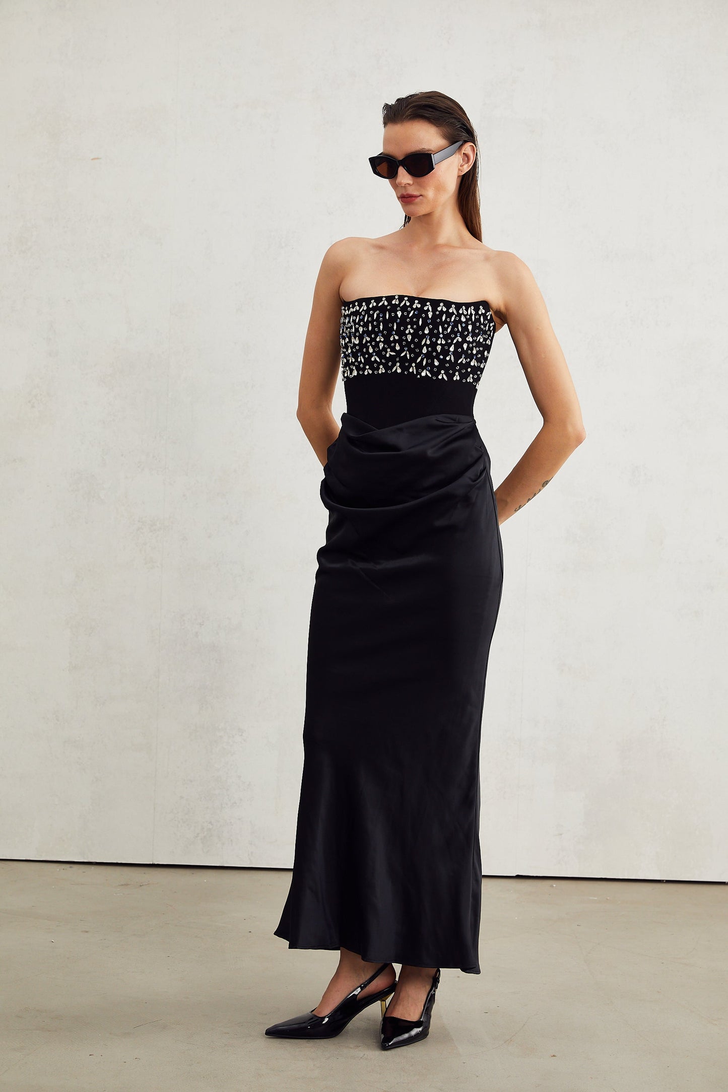 Aurore Crystal Embellished Maxi Dress