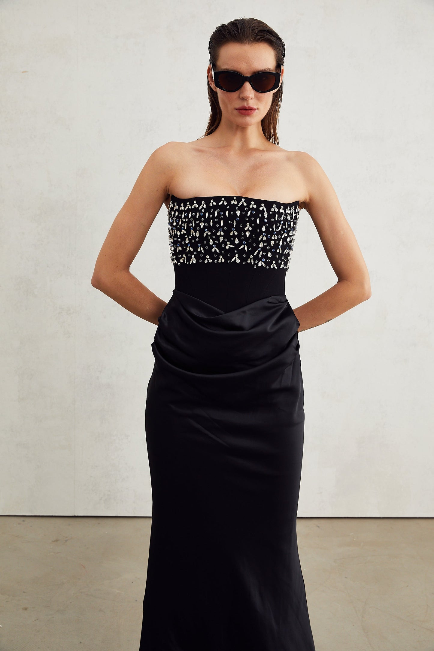 Aurore Crystal Embellished Maxi Dress