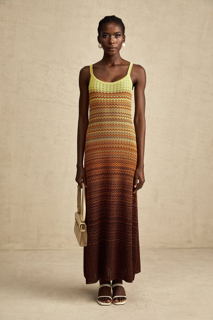 Audrey gradient knitted maxi dress