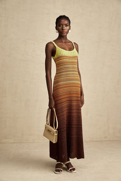 Audrey gradient knitted maxi dress