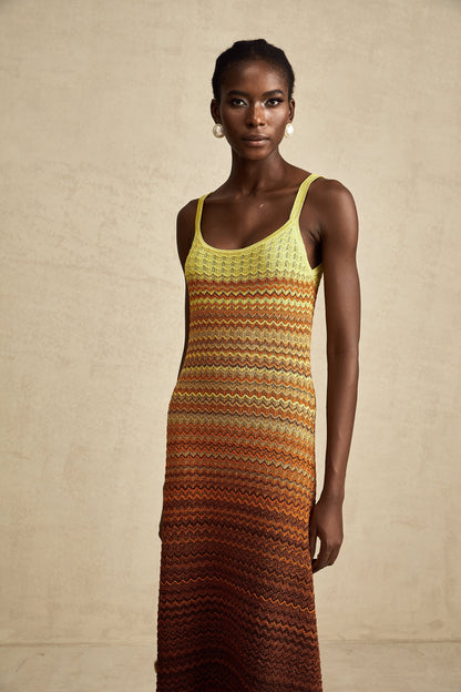 Audrey gradient knitted maxi dress