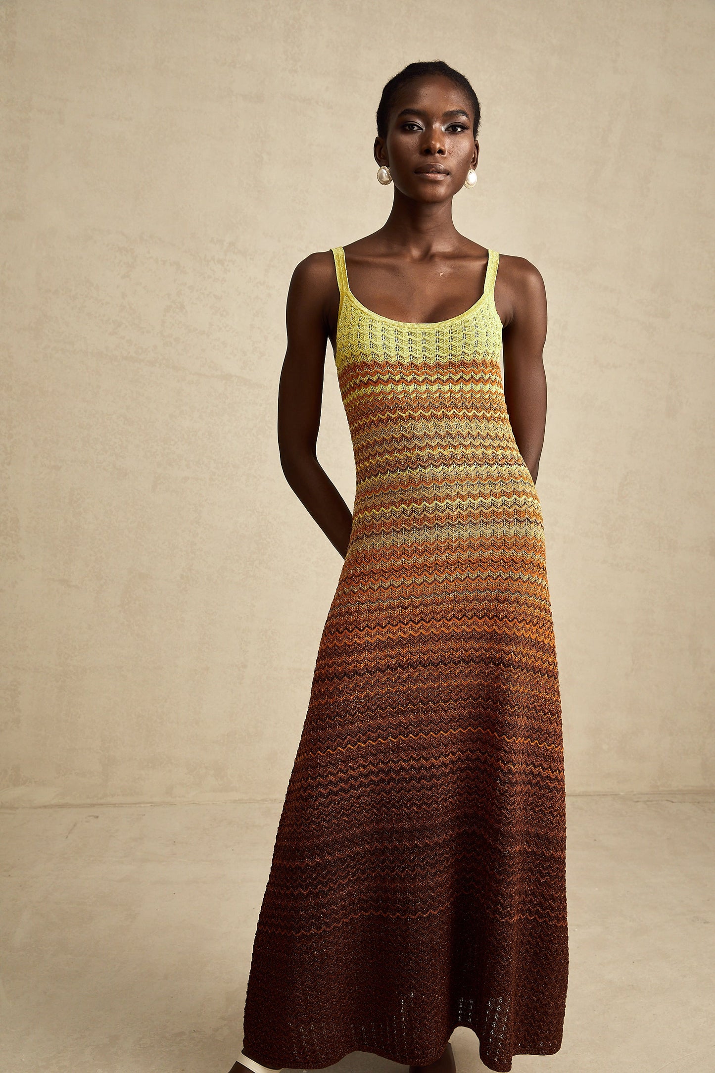 Audrey gradient knitted maxi dress