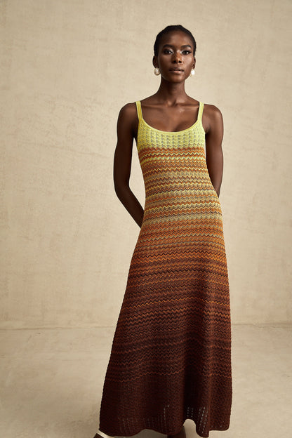 Audrey gradient knitted maxi dress