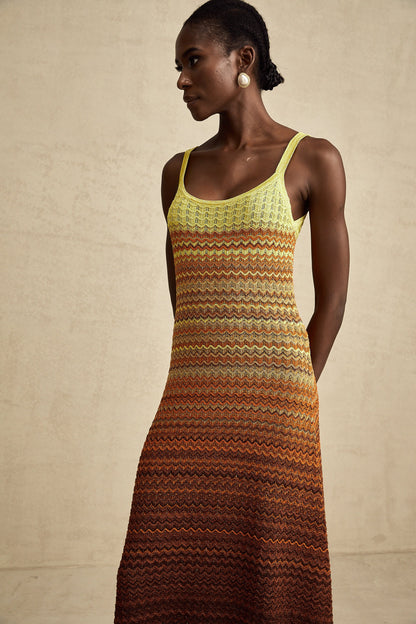 Audrey gradient knitted maxi dress