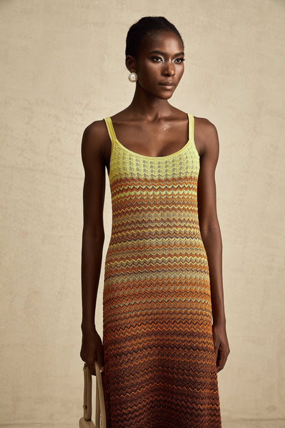 Audrey gradient knitted maxi dress