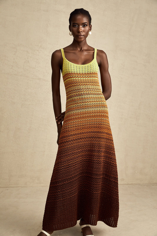 Audrey gradient knitted maxi dress