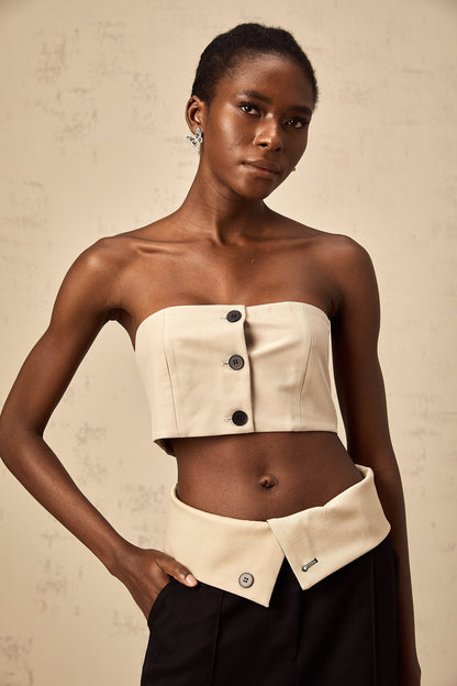 Naomi crop top & trousers matching set