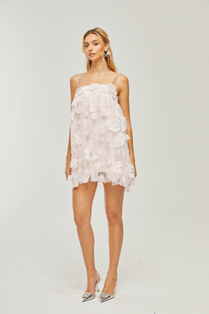 Valérie crystal-embellished floral mini dress