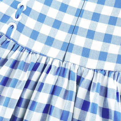 Diane blue gingham midi dress