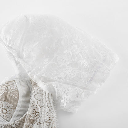 Mélisande white lace tiered midi dress