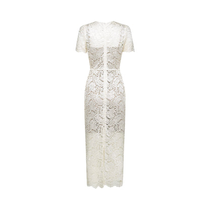 Kalena embellished lace midi dress