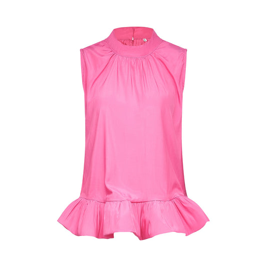 Mathilde pink ruffled top & skirt matching set