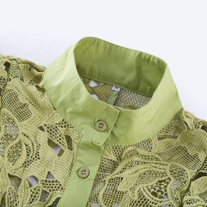 Noémie floral-embroidered midi dress in Green