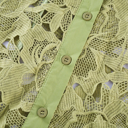 Noémie floral-embroidered midi dress in Green