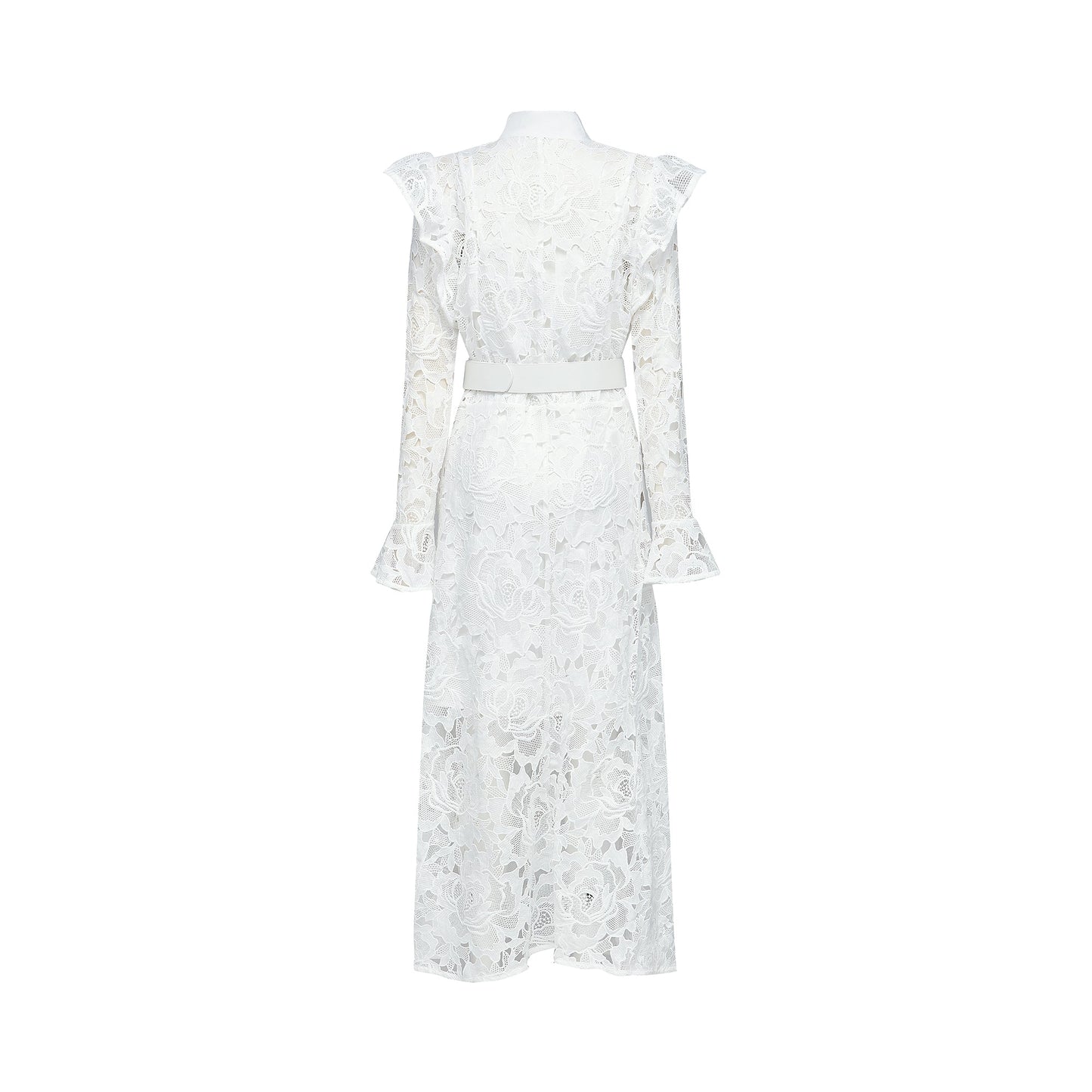 Noémie floral-embroidered midi dress in White