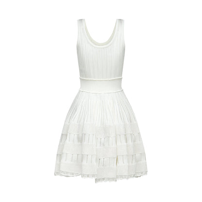 Noémie white cut-out pleated mini dress