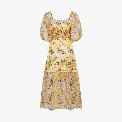 Clémence floral-print cut-out midi dress