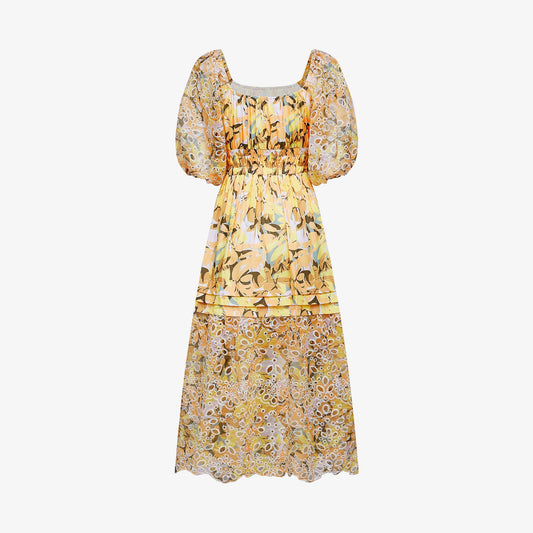 Clémence floral-print cut-out midi dress