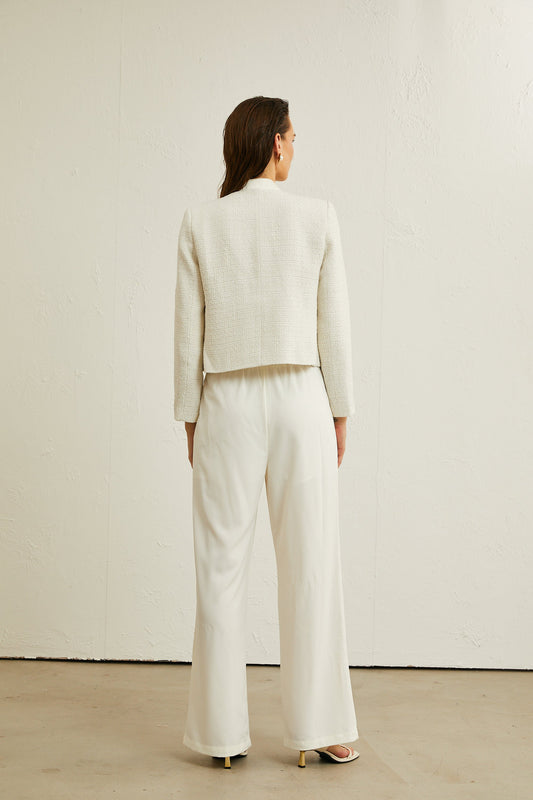Thérèse white tweed double-breasted jacket