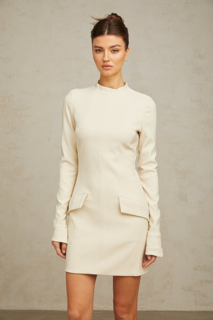 Chloé cream-white fitted mini dress