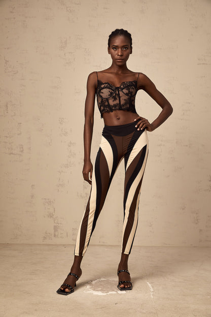 Diane spiral color-block panelled leggings