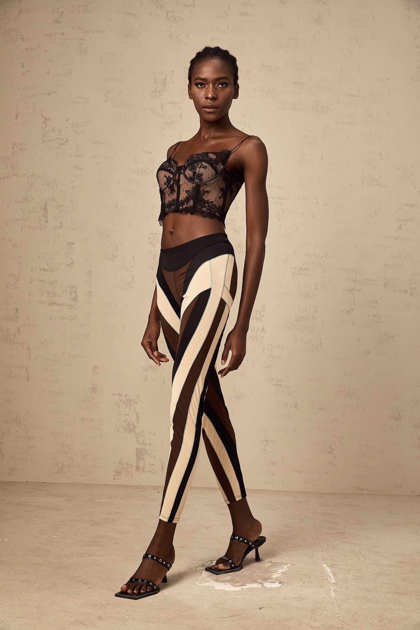Diane spiral color-block panelled leggings