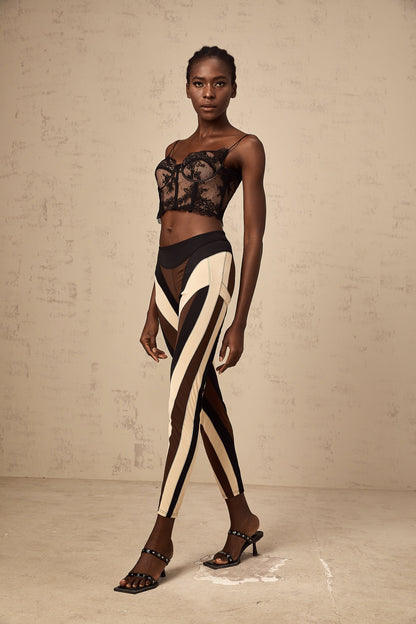 Diane spiral color-block panelled leggings