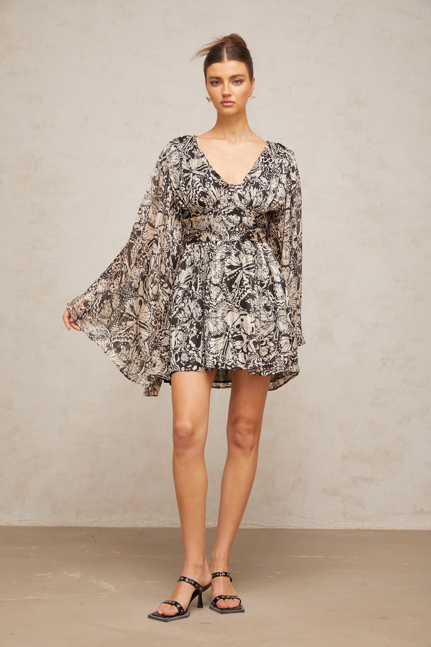 Perrine pattern-print V-neck mini dress