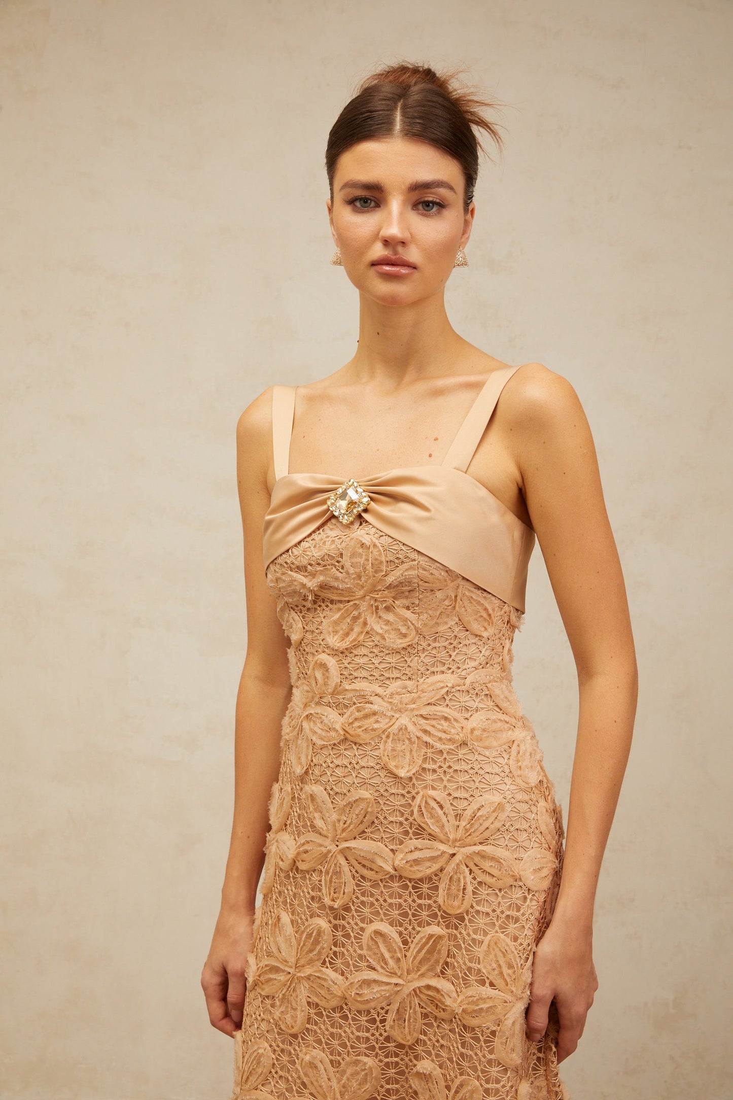 Salomé embellished corded-lace midi dress