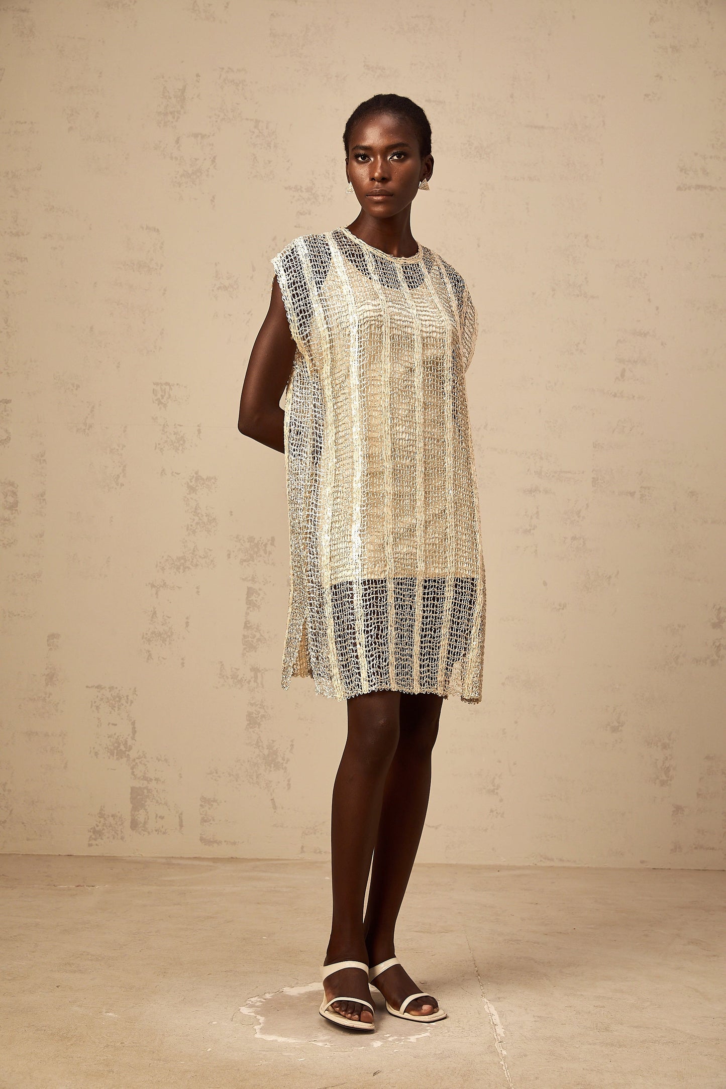 Solène gold sequined cut-out mini dress