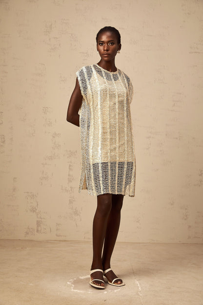 Solène gold sequined cut-out mini dress