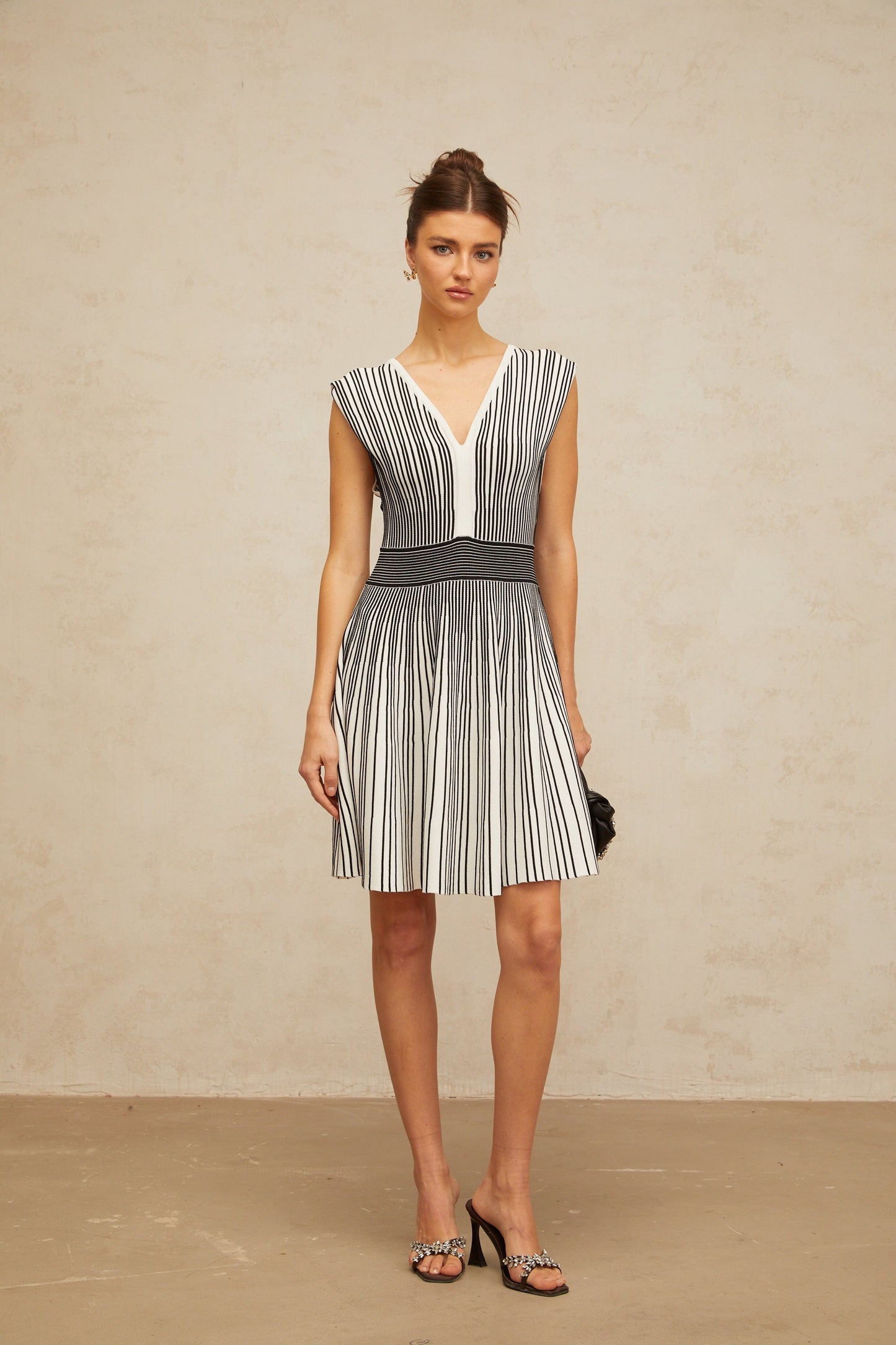 Joëlle contrast-color vertical-striped knit mini dress