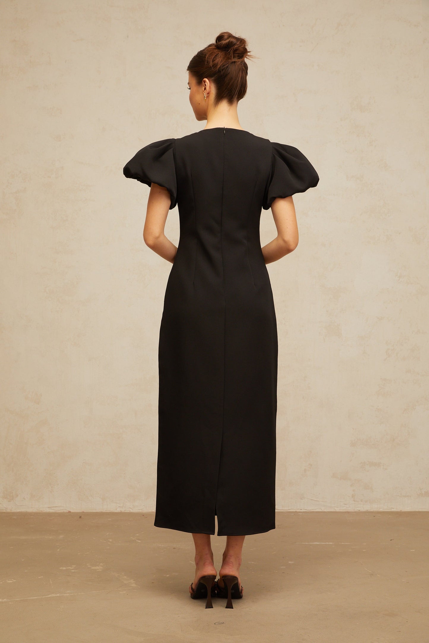 Irène sequined floral-embroidered midi dress in Black