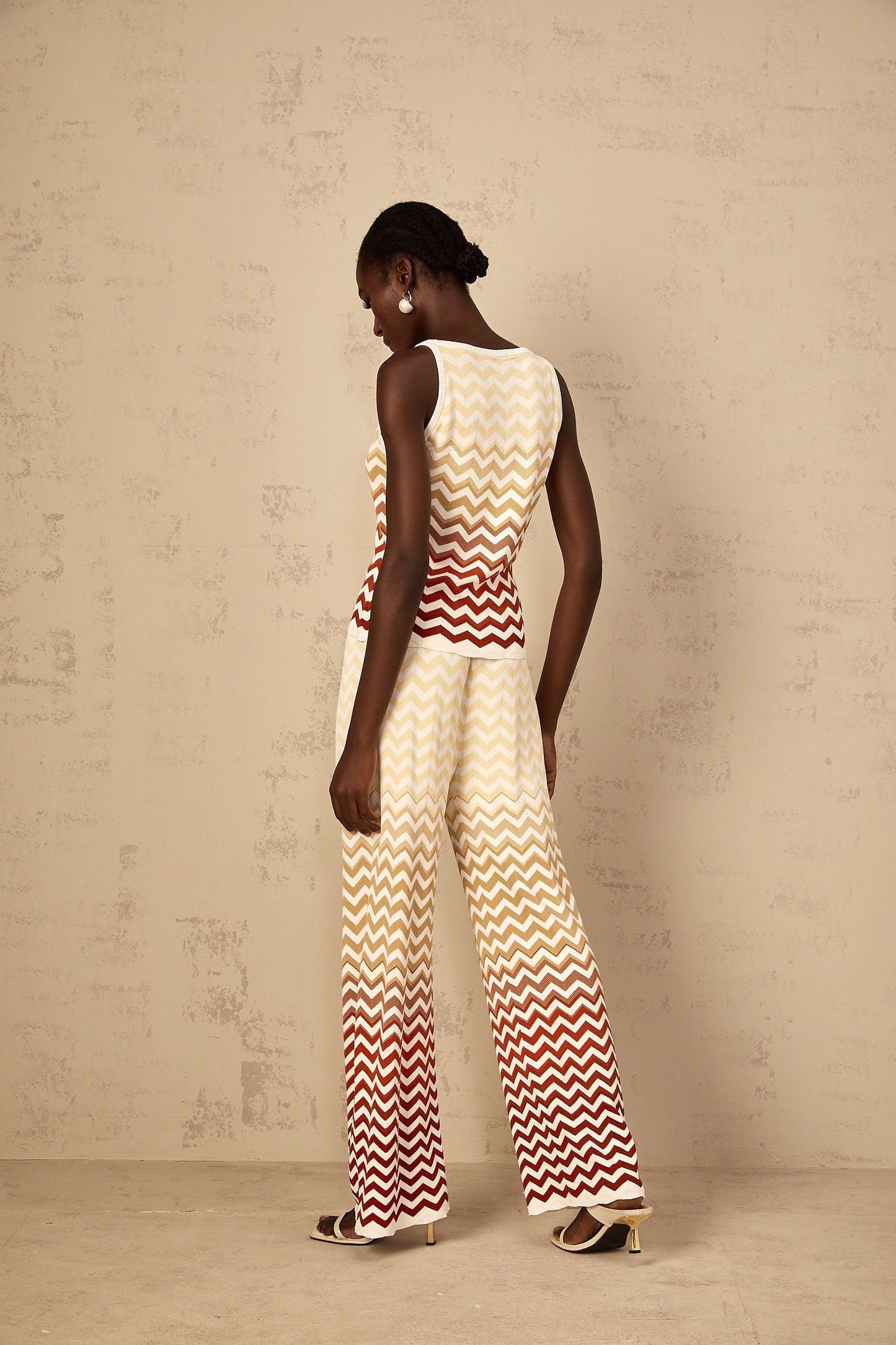 Isabelle Yellow Zigzag Knit Matching Set