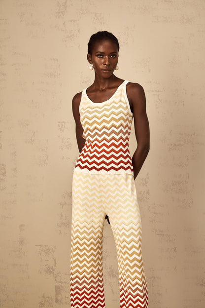 Isabelle Yellow Zigzag Knit Matching Set
