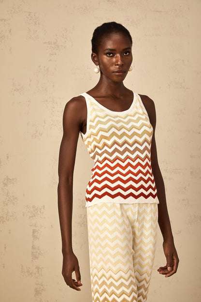 Isabelle Yellow Zigzag Knit Matching Set
