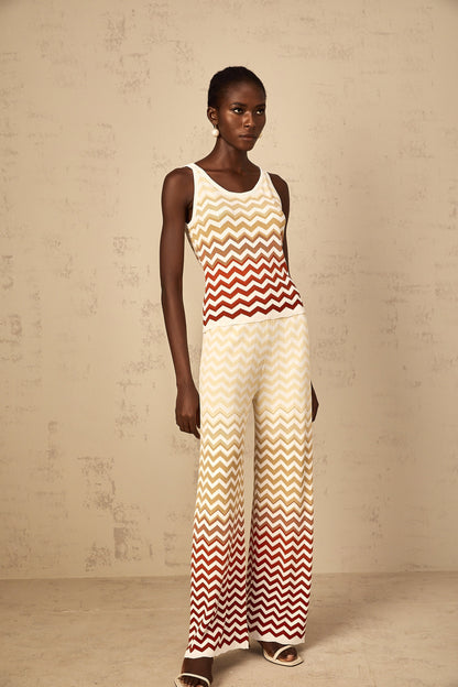 Isabelle Yellow Zigzag Knit Matching Set