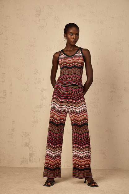 Chloé Red Striped Knit Matching Set