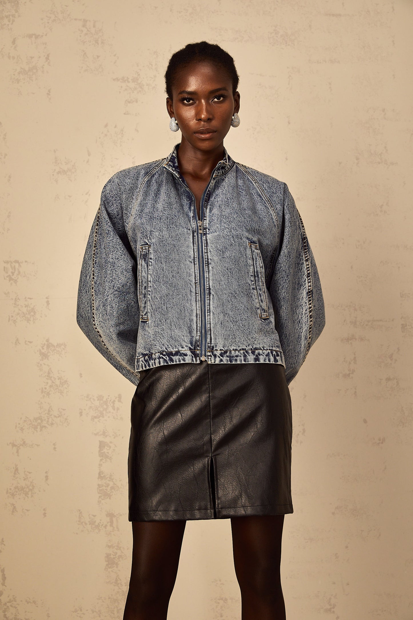 Isidore blue whiskering denim jacket