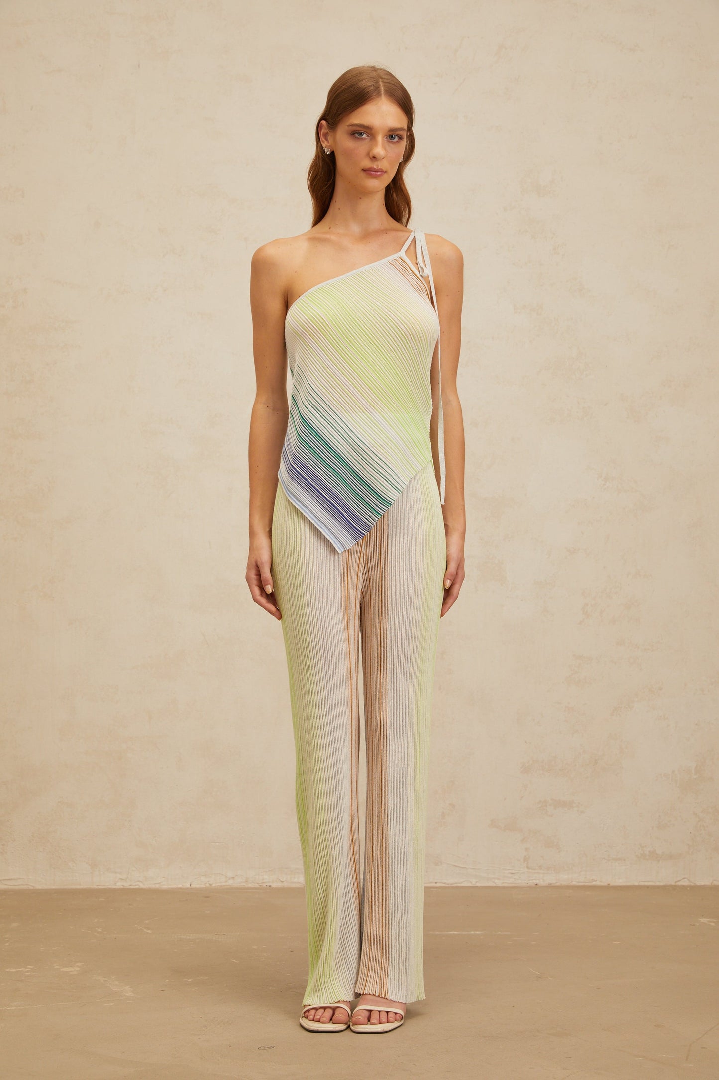 Amaryllis Green Sequin Striped Knit Matching Set