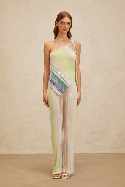 Amaryllis Green Sequin Striped Knit Matching Set