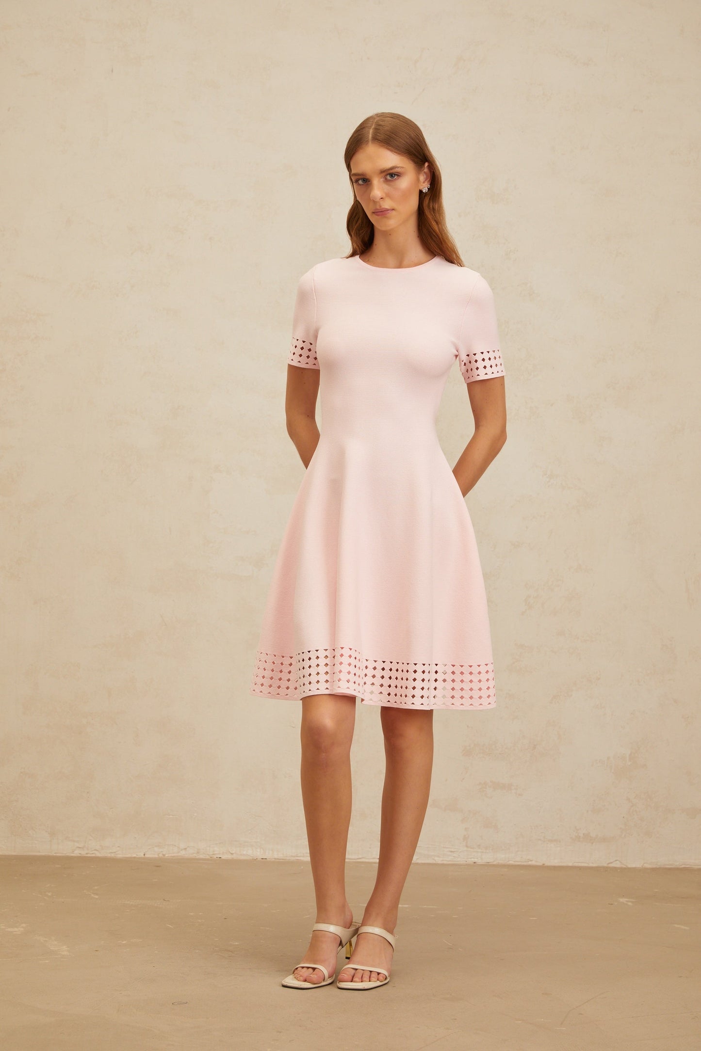 Isidore Pink Cut-Out Detail Knit Mini Dress